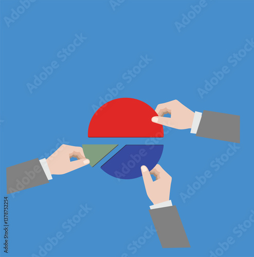 Market share, financial concept
