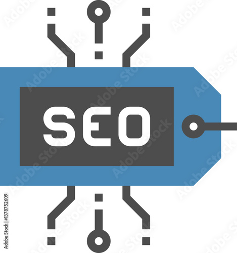 seo tags flat web icon concept