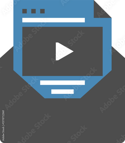 video marketing flat web icon concept