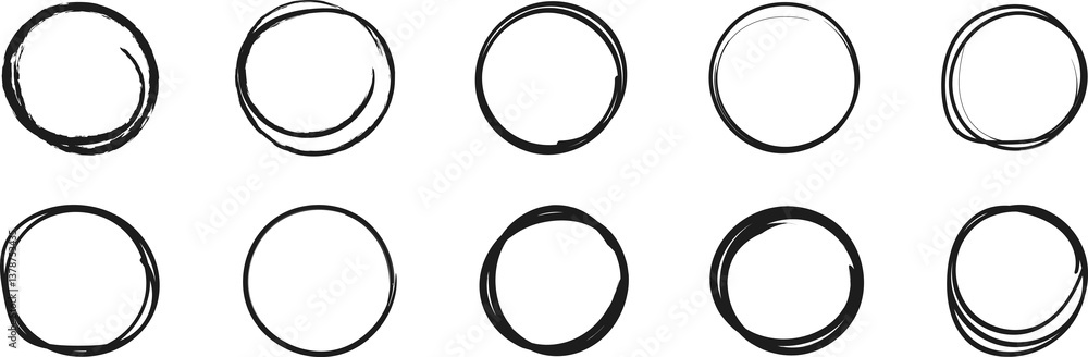 Hand drawn circle line sketch. Pencil or pen circular scribble round circles. Message design element set. Doodle graffiti bubble draft illustration. Hand drawn circle line sketch. Pencil or pen circular scribble round circles. Message design element set. Doodle graffiti bubble draft illustration.