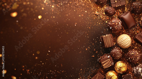 Luxurious Assorted Chocolate Candies Gourmet Sweets, Dark & Milk Chocolate Treats