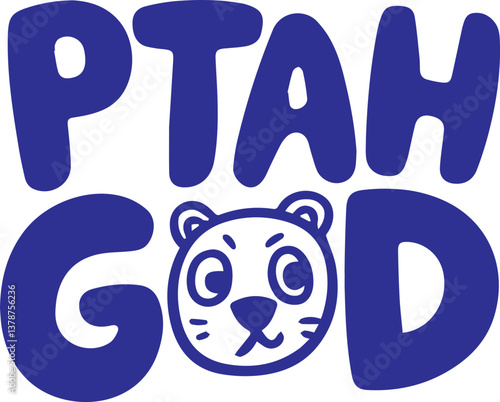 Ptah God Cute Tiger Sticker.