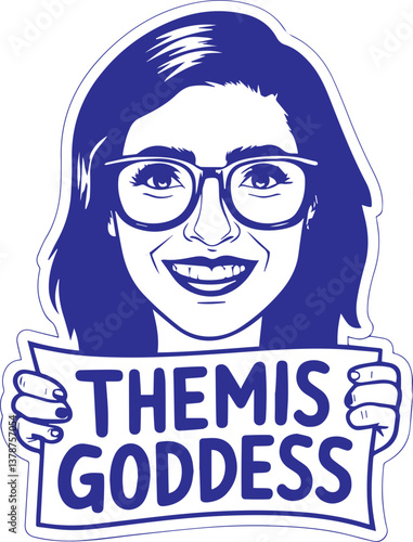 Themis Goddess Cartoon Portrait.