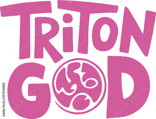 Triton God Typography Design.