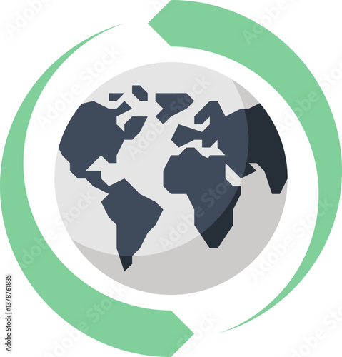 biosphere conservation flat web icon concept