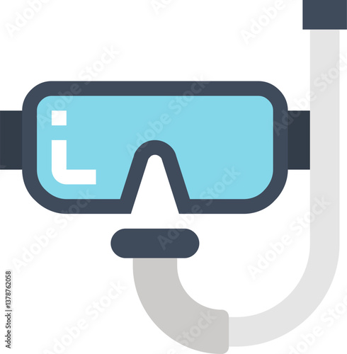 swimming mask flat web icon concept