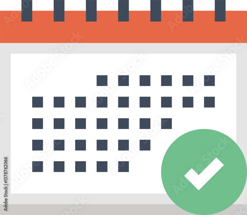 vacation calendar flat web icon concept