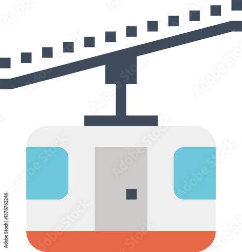 cableway flat web icon concept