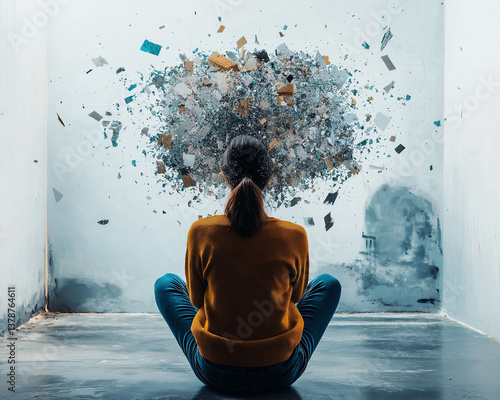 Cognitive behavioural therapy.  CBT.  Stress anxiety. Psychotherapy mindfulness. Helping tools for managing anxiety and mental well-being.