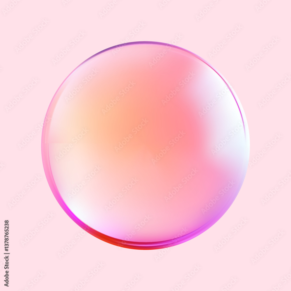 Realistic shiny rainbow ball with abstract 3D light bubble and glare effect. Realistic shiny rainbow ball with abstract 3D light bubble and glare effect.
