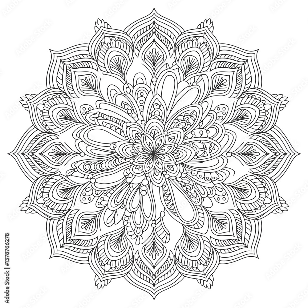 Fototapeta premium ornamental round lace pattern