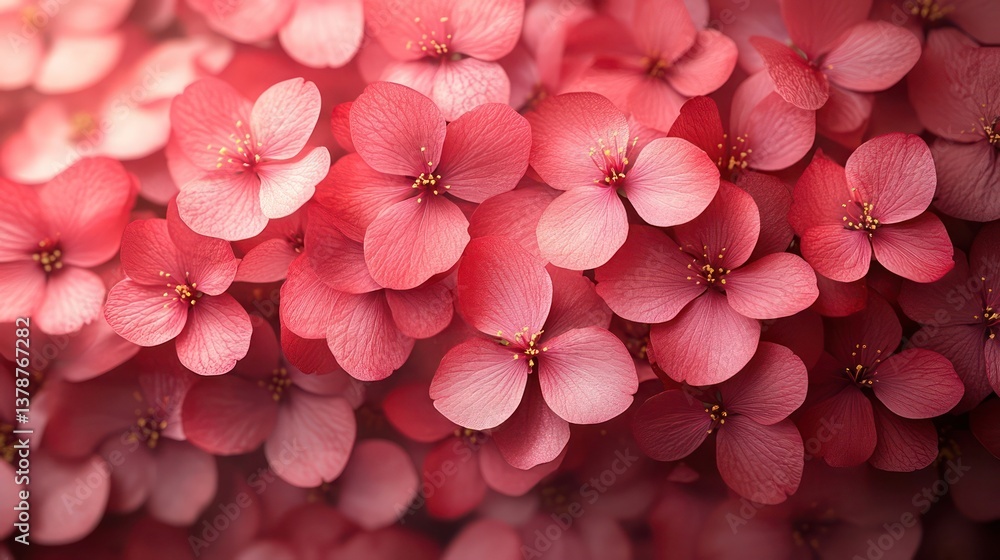 Fototapeta premium Pink Sakura petals in fall are isolated on a blank white background. Set of different realistic flowers of sakura flower petals. Stock image isolated on white background.