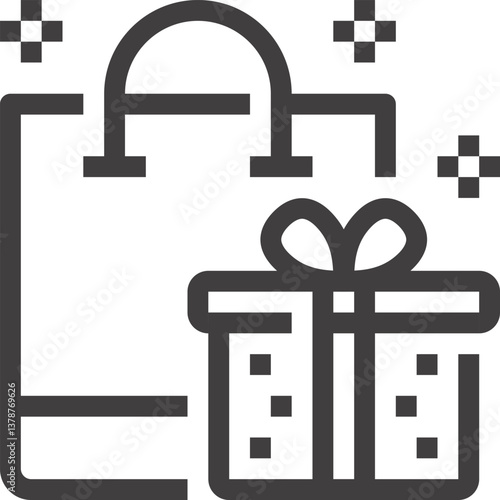 gift boxes flat line web icon concept