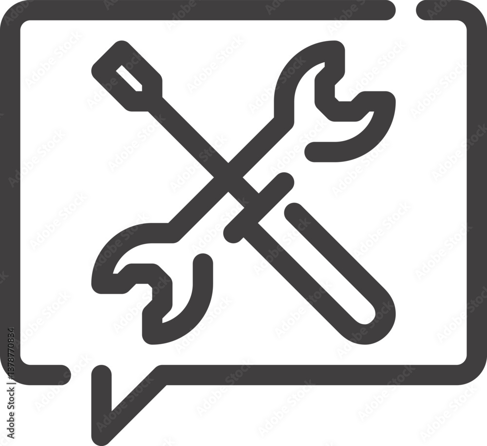 tech service flat line web icon concept tech service flat line web icon concept