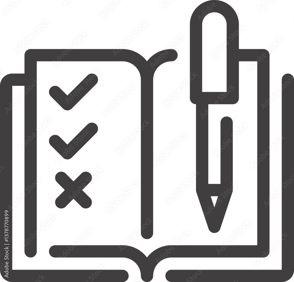 questionnaire flat line web icon concept questionnaire flat line web icon concept
