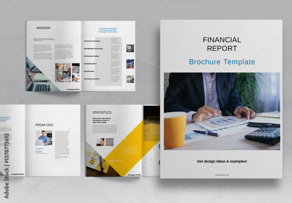 Financial Report Booklet.pdf Financial Report Brochure Layout Stock Template | Adobe Stock