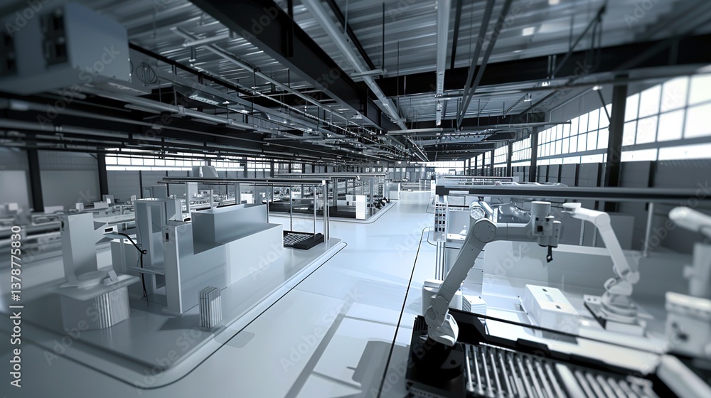 Obraz premium “Automated - Workshop Tech Background: Unveiling Cutting - Edge Innovations, Equipment and Industrial Transformations