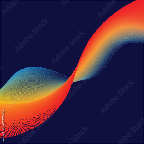 Blue wave. Blue abstract wave flow, vector abstract design element.Black Wavy Lines Isolated on White Abstract Background Design