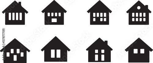  cozy home icon set – vector silhouettes for modern living