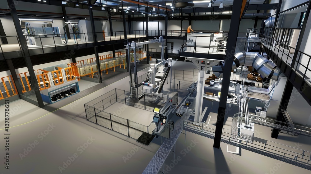 Fototapeta premium “Automated - Workshop Tech Background: Unveiling Cutting - Edge Innovations, Equipment and Industrial Transformations
