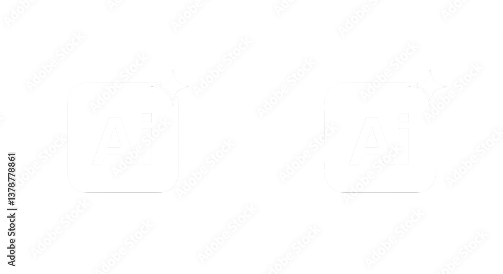 Two white adobe illustrator icons with a sparkle on a black background Two white adobe illustrator icons with a sparkle on a black background