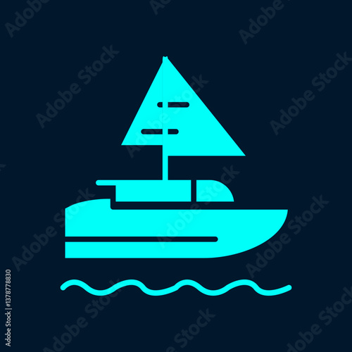 Boat Ship trendy artwork magnificent abstract vector illustration colorful valuable design