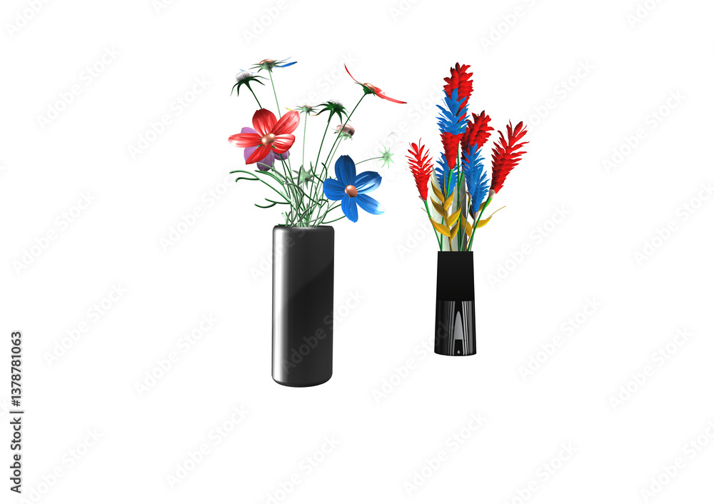 bukiet, wazon, kwiaty, czerwień, bukiet, flora