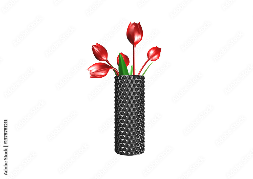 bukiet, wazon, kwiaty, czerwień, bukiet, flora