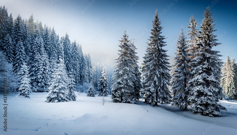 spruce forest in the snow spruce forest in the snow