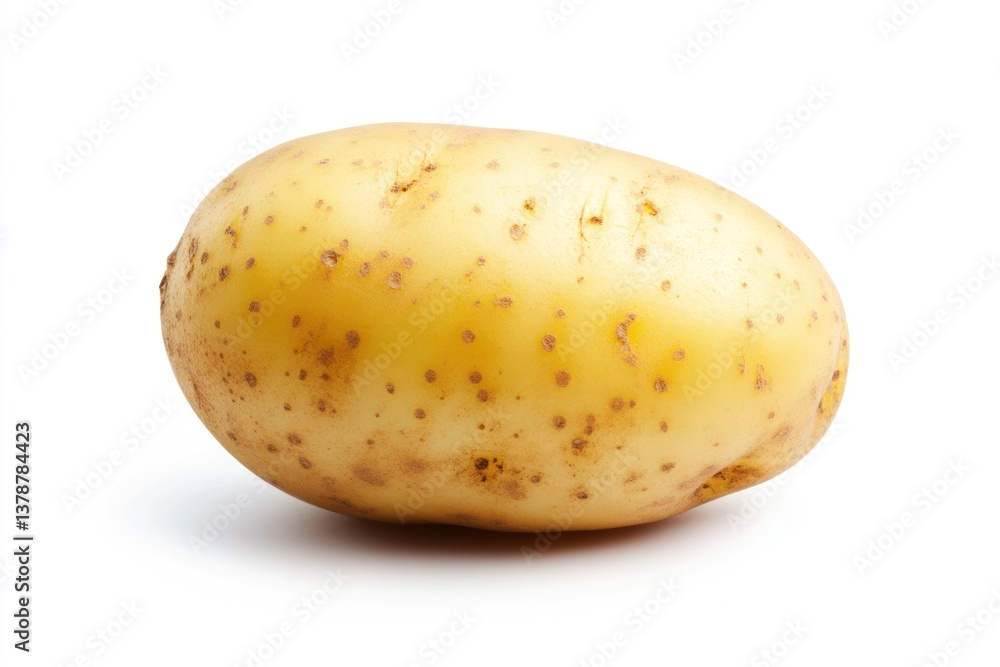 A single golden potato with a slightly rough skin texture, isolated on a transparent background. A single golden potato with a slightly rough skin texture, isolated on a transparent background.