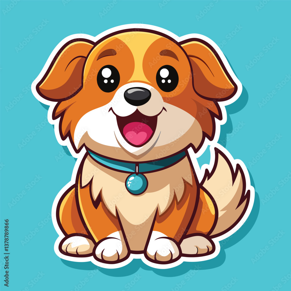 Obraz premium cute puppy cartoon sticker