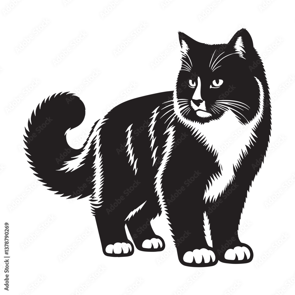 Lively Snowshoe silhouette, a dynamic and playful feline representation - Snowshoe illustration - Snowshoe vector - cat silhouette
Lively Snowshoe silhouette, a dynamic and playful feline representation - Snowshoe illustration - Snowshoe vector - cat silhouette