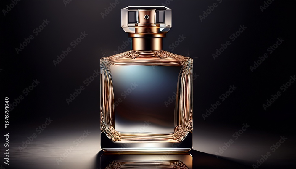 Beautiful blank empty label fragrance bottle with an isolated on black; mock up blank empty fragrance bottle for advertisement and commercial ads; elegant perfume bottle with a black background; love Beautiful blank empty label fragrance bottle with an isolated on black; mock up blank empty fragrance bottle for advertisement and commercial ads; elegant perfume bottle with a black background; love