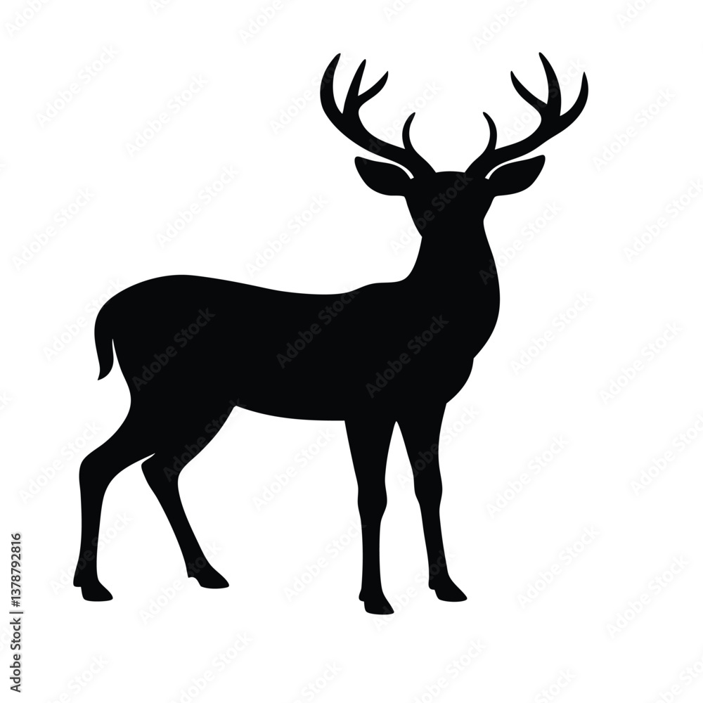 Obraz premium Deer silhouette vector illustration