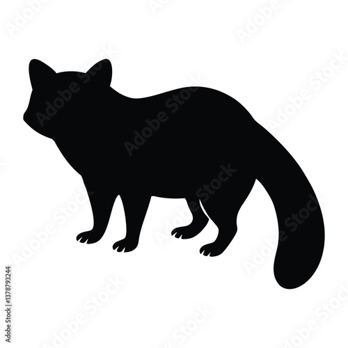 Silhouette of a raccoon  vector art