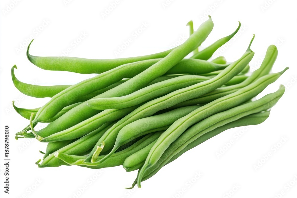 A handful of fresh green beans with a slight curve, isolated on a transparent background. A handful of fresh green beans with a slight curve, isolated on a transparent background.
