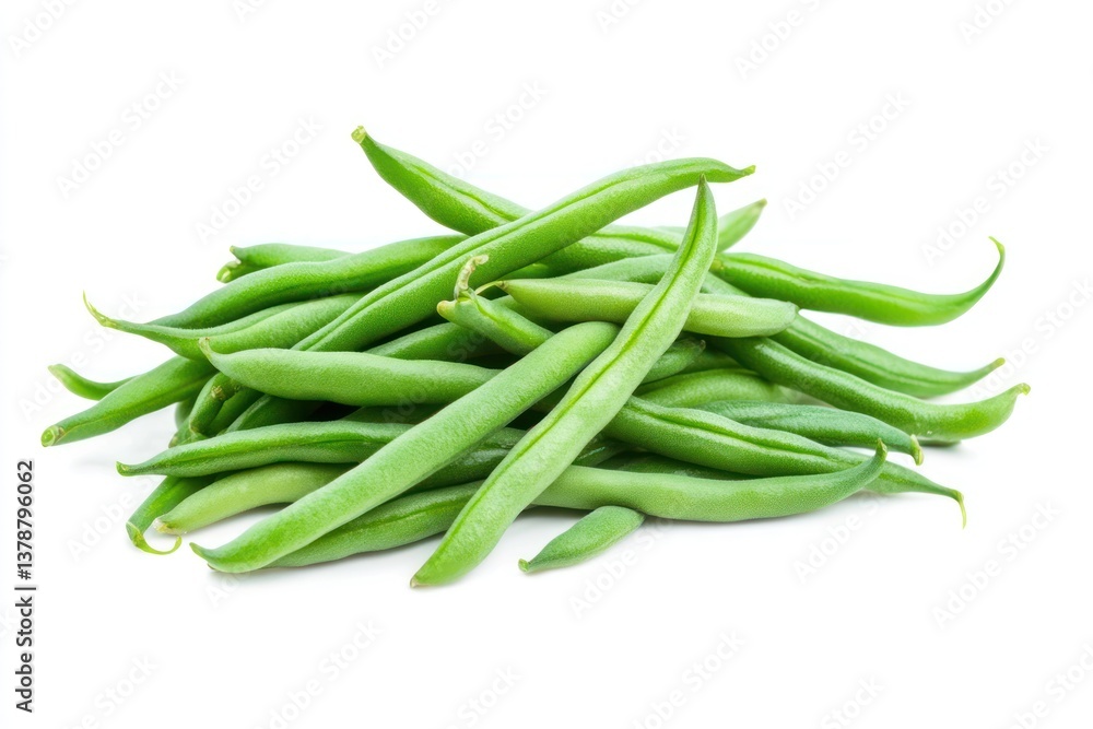 A handful of fresh green beans with a slight curve, isolated on a transparent background. A handful of fresh green beans with a slight curve, isolated on a transparent background.