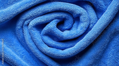 Wallpaper Mural Close-up of coiled blue fabric.  Soft, textured material Torontodigital.ca