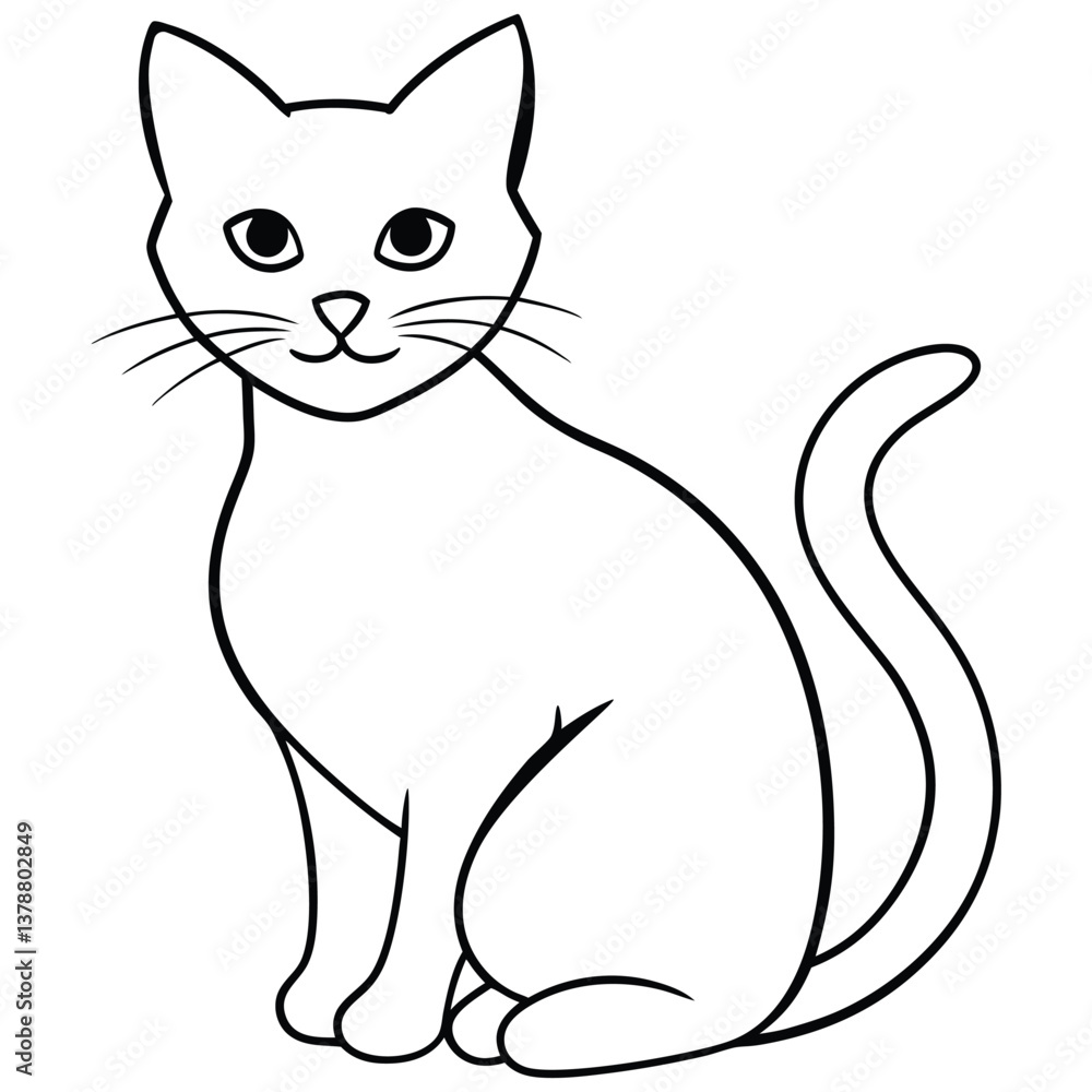 Black and white cat vector Black and white cat vector