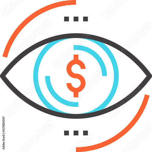 conversion marketing flat line web icon concept