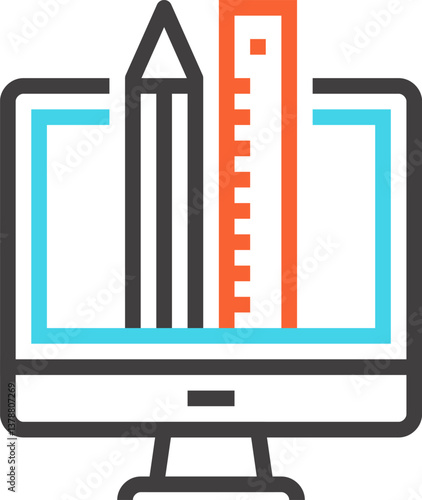 design flat line web icon concept