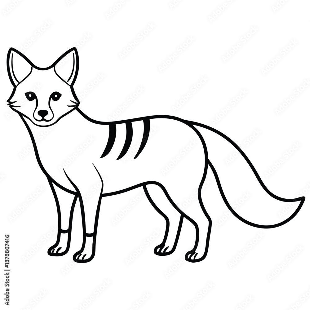 Fototapeta premium Lineart fox vector art illustration.