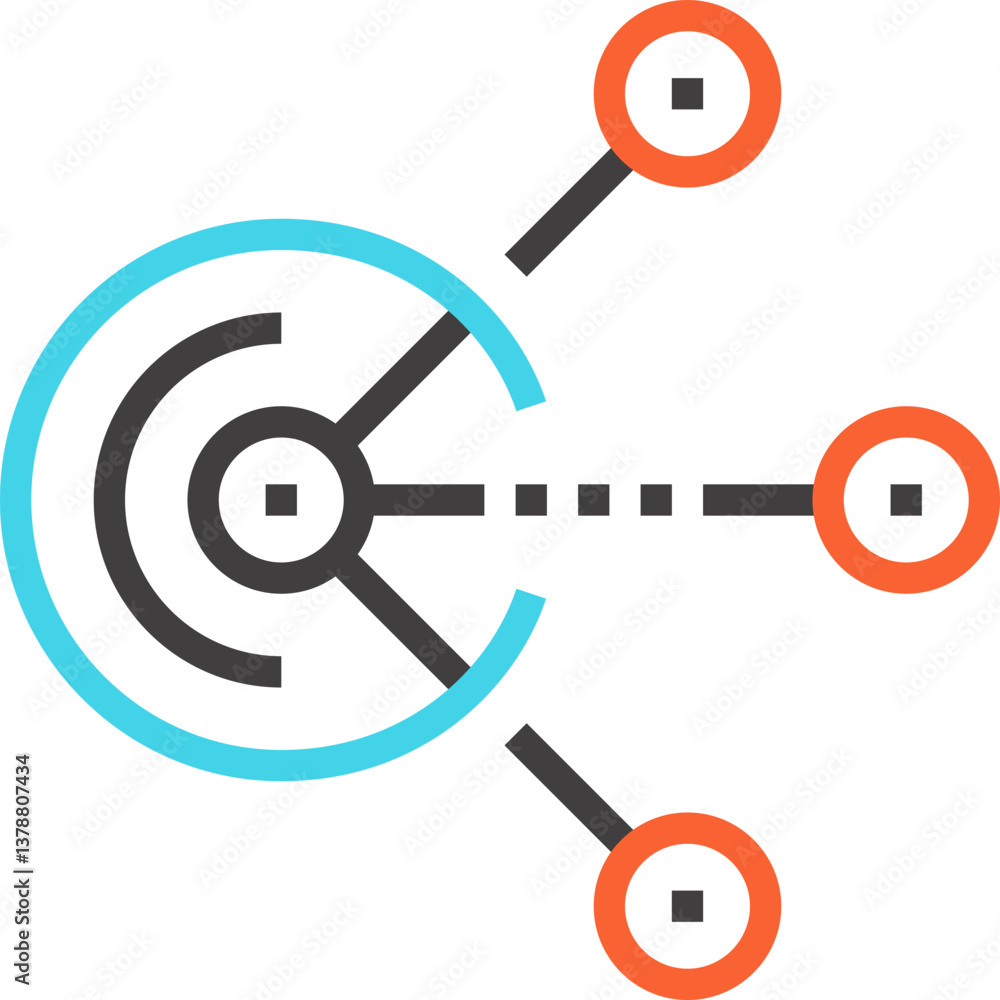 content sharing flat line web icon concept content sharing flat line web icon concept