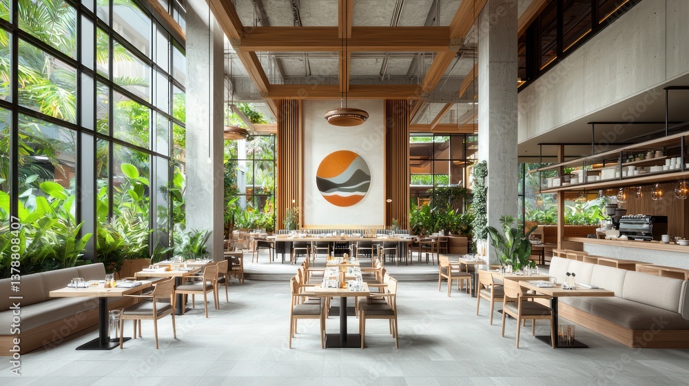 Naklejka premium Modern restaurant interior