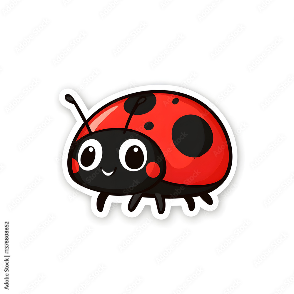 A charming cartoon illustration of a ladybug with a friendly expression, perfect for children's themes and nature-related content. A charming cartoon illustration of a ladybug with a friendly expression, perfect for children's themes and nature-related content.