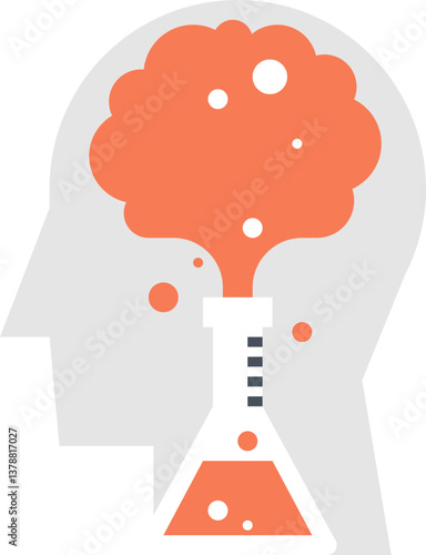 researching flat web icon concept