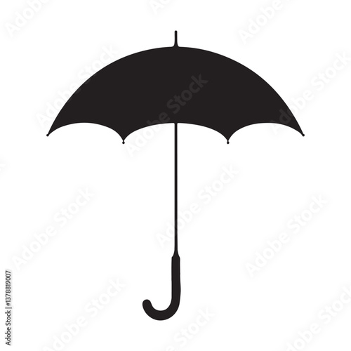 Sihouette umbrella vector art illustration