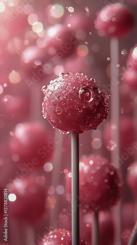 Red Candy Lollipops Create a Vibrant Display at a Festive Celebration in a Sw...