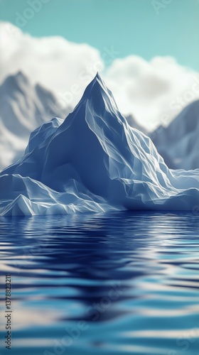Majestic Icy Peaks Rise Against a Soft Twilight Sky in a Remote Mountainous L...