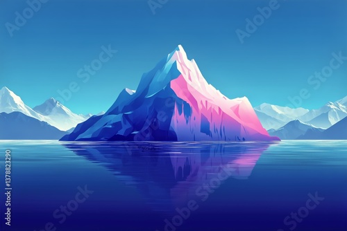 Majestic Icebergs Rise Above Calm Waters in a Remote Arctic Landscape During ...